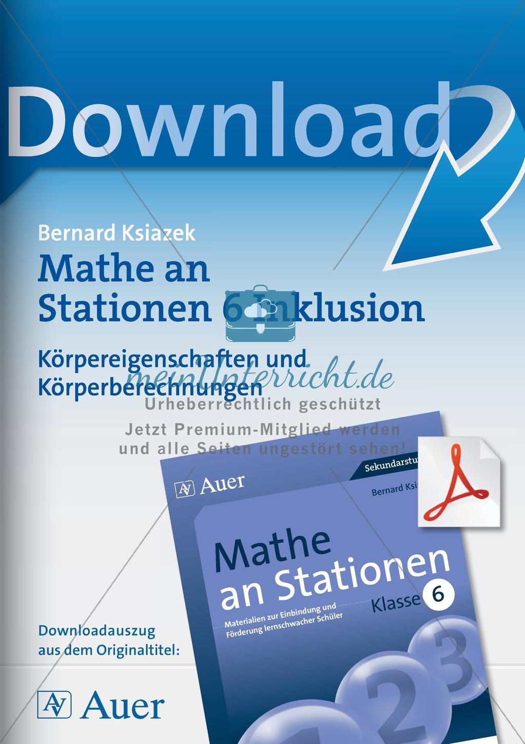 Mathe an Stationen - Inklusion: Körpereigenschaften und Körperberechnungen Preview 1