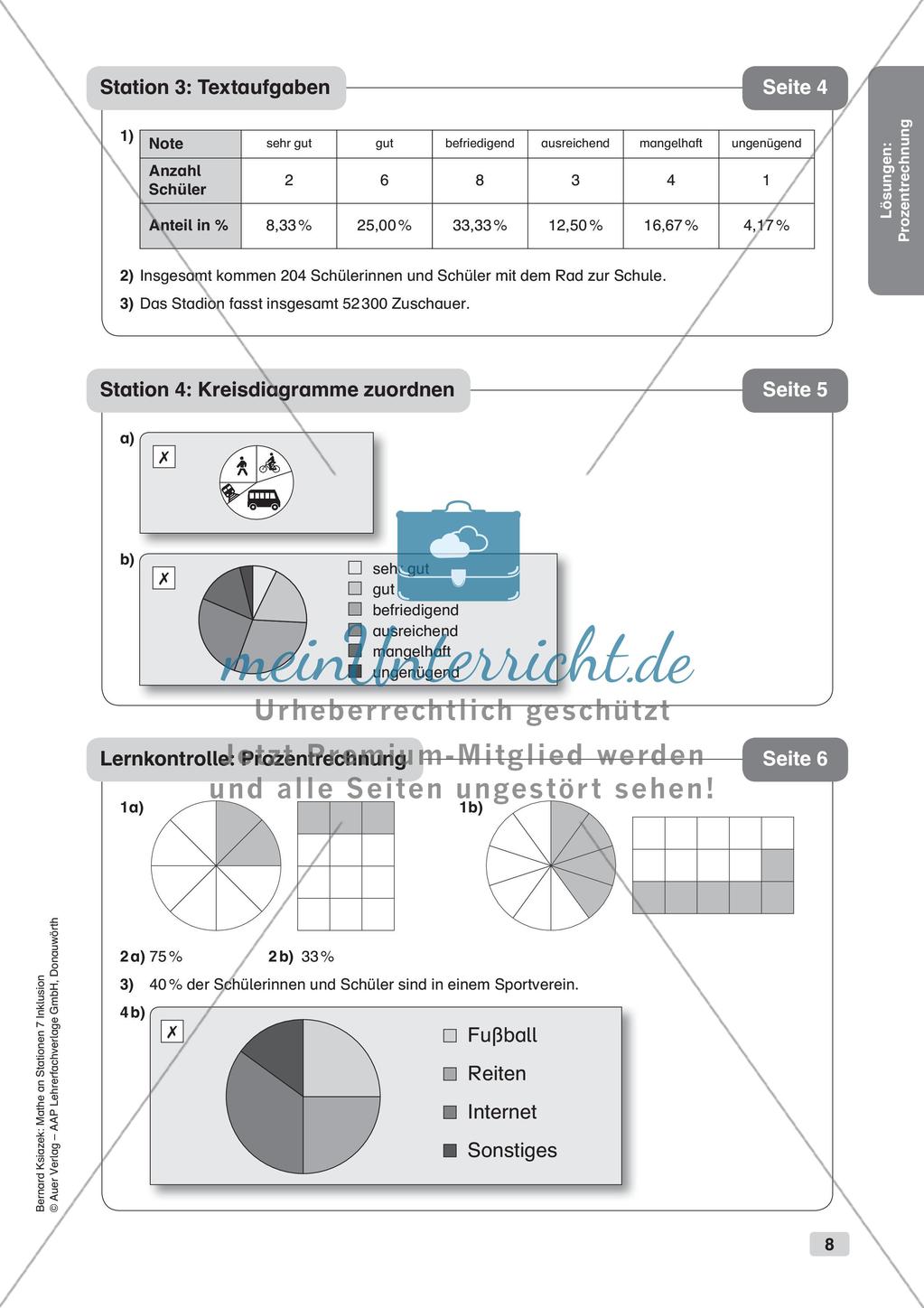 Mathe an Stationen - Inklusion: Prozentrechnung Preview 10