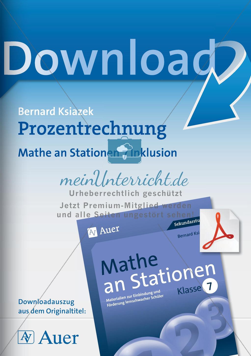 Mathe an Stationen - Inklusion: Prozentrechnung Preview 1