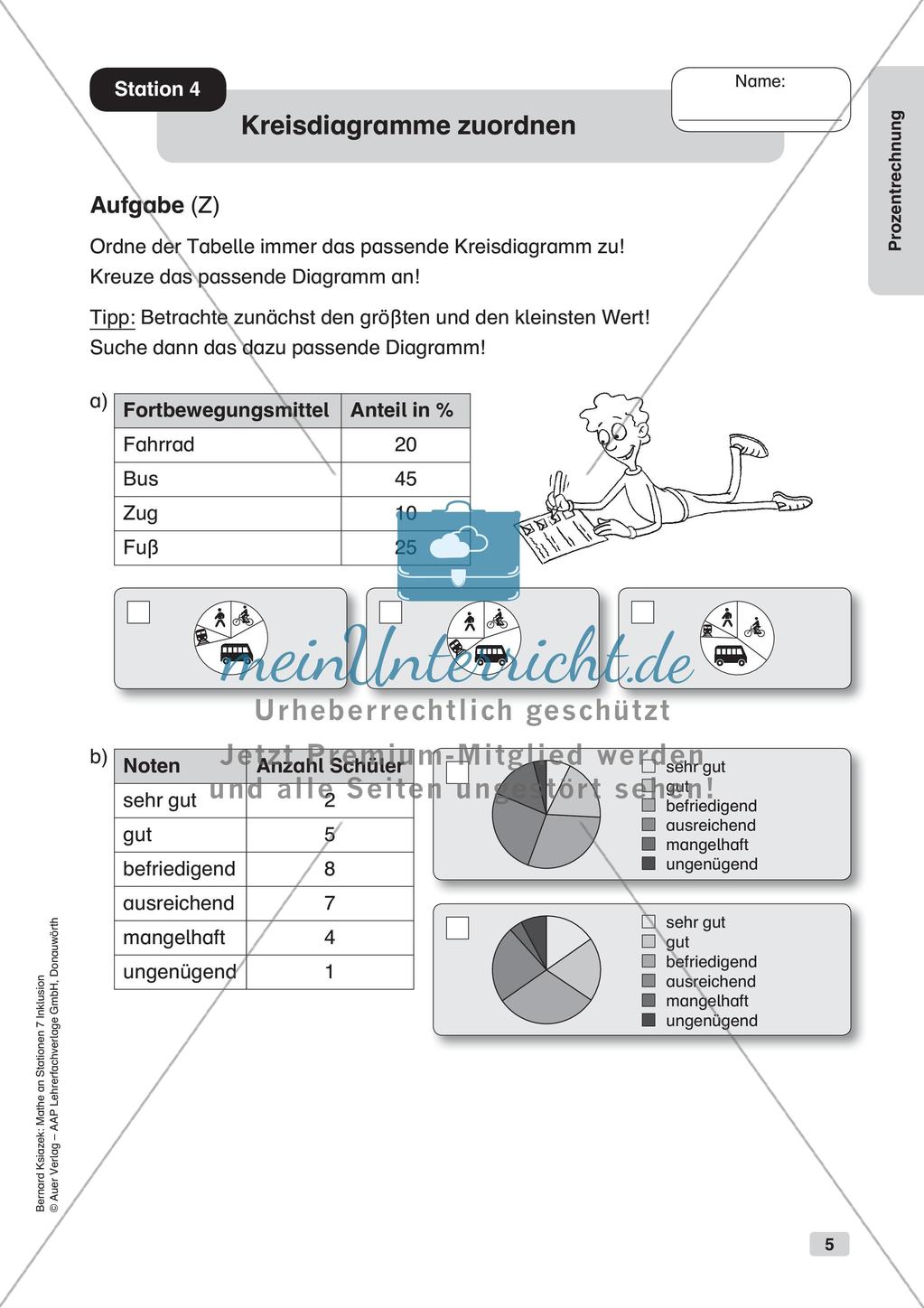 Mathe an Stationen - Inklusion: Prozentrechnung Preview 7