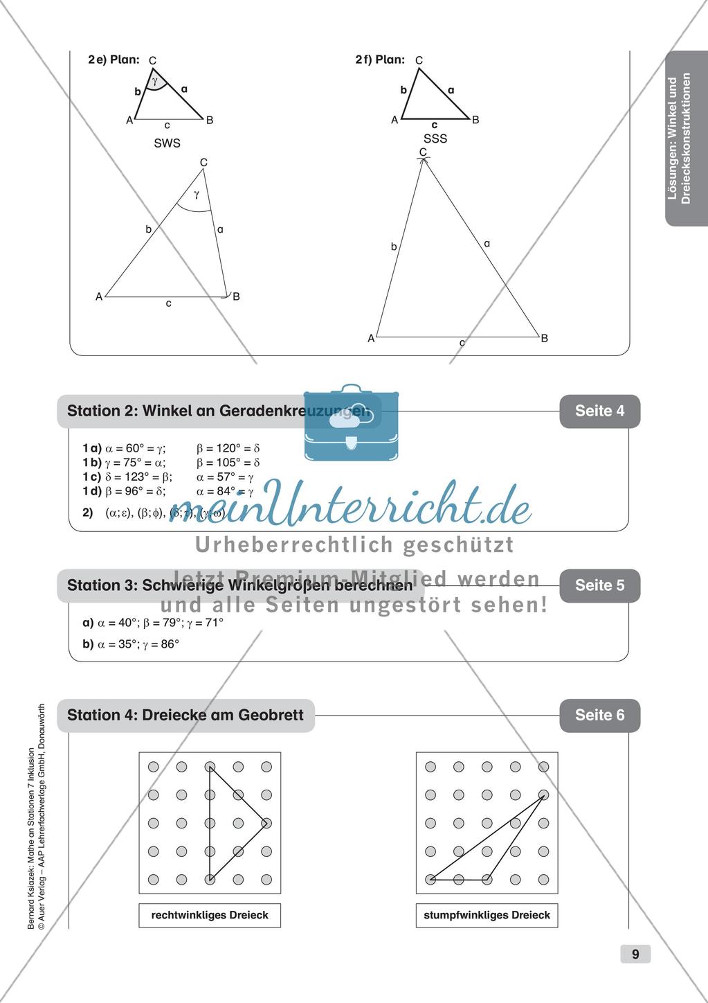 Mathe an Stationen - Inklusion: Winkel und Dreieckskonstruktionen Preview 11