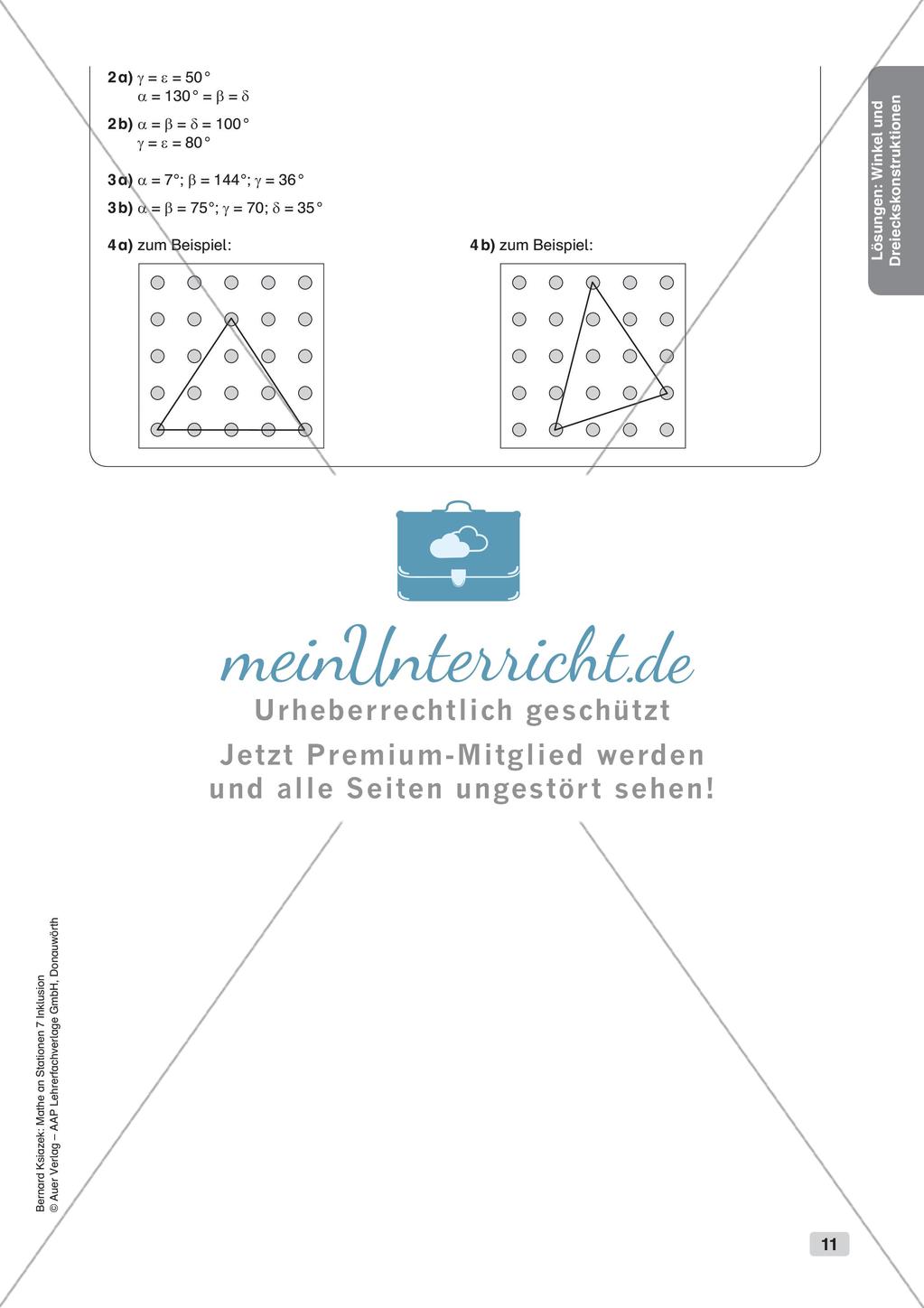Mathe an Stationen - Inklusion: Winkel und Dreieckskonstruktionen Preview 13