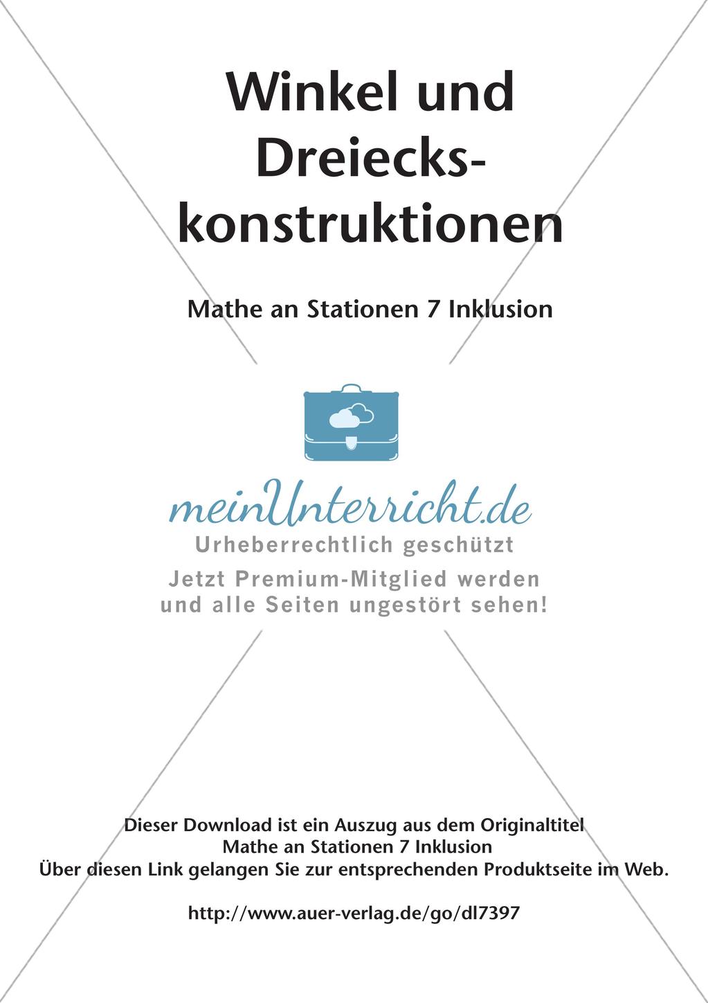 Mathe an Stationen - Inklusion: Winkel und Dreieckskonstruktionen Preview 2