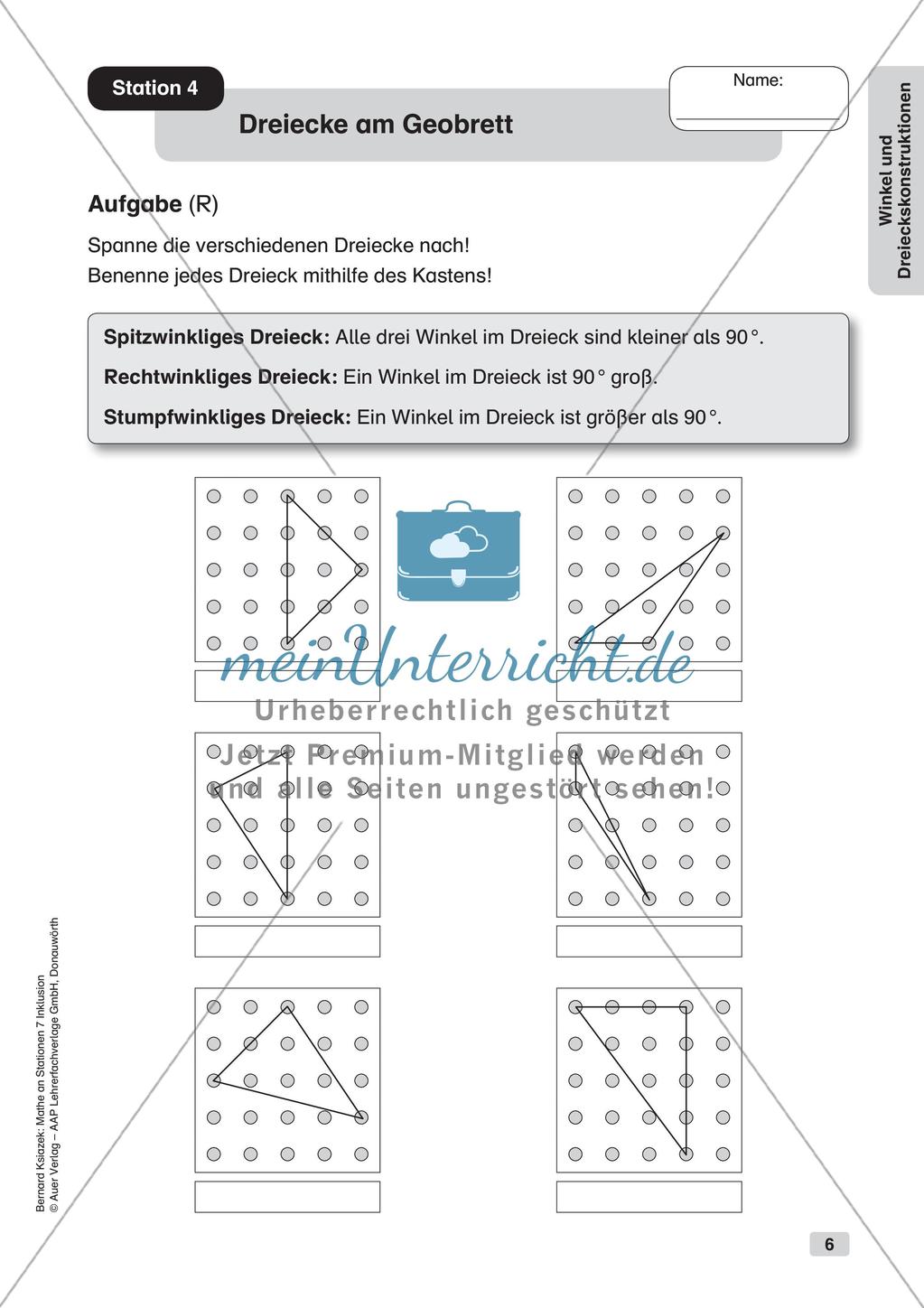 Mathe an Stationen - Inklusion: Winkel und Dreieckskonstruktionen Preview 8