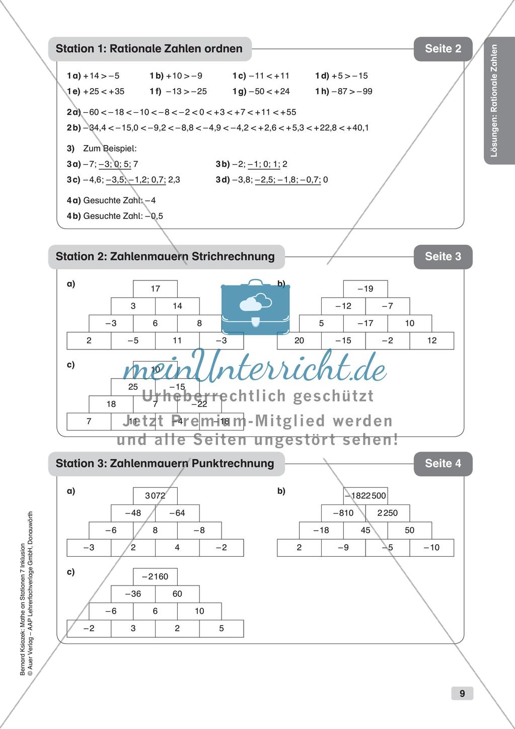 Mathe an Stationen - Inklusion: Rationale Zahlen Preview 11