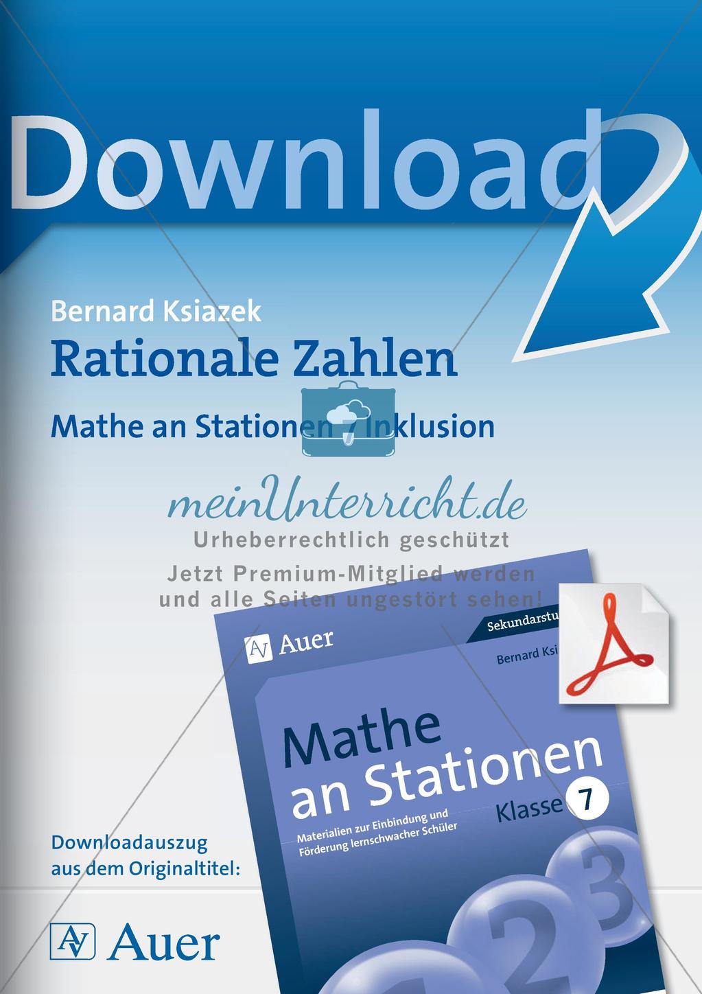 Mathe an Stationen - Inklusion: Rationale Zahlen Preview 1
