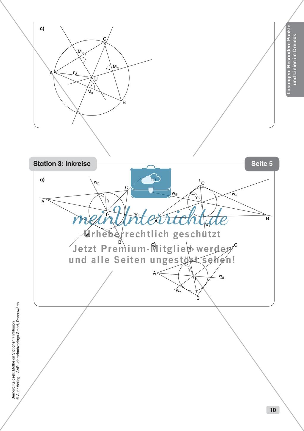 Mathe an Stationen - Inklusion: Besondere Punkte und Linien im Dreieck Preview 12