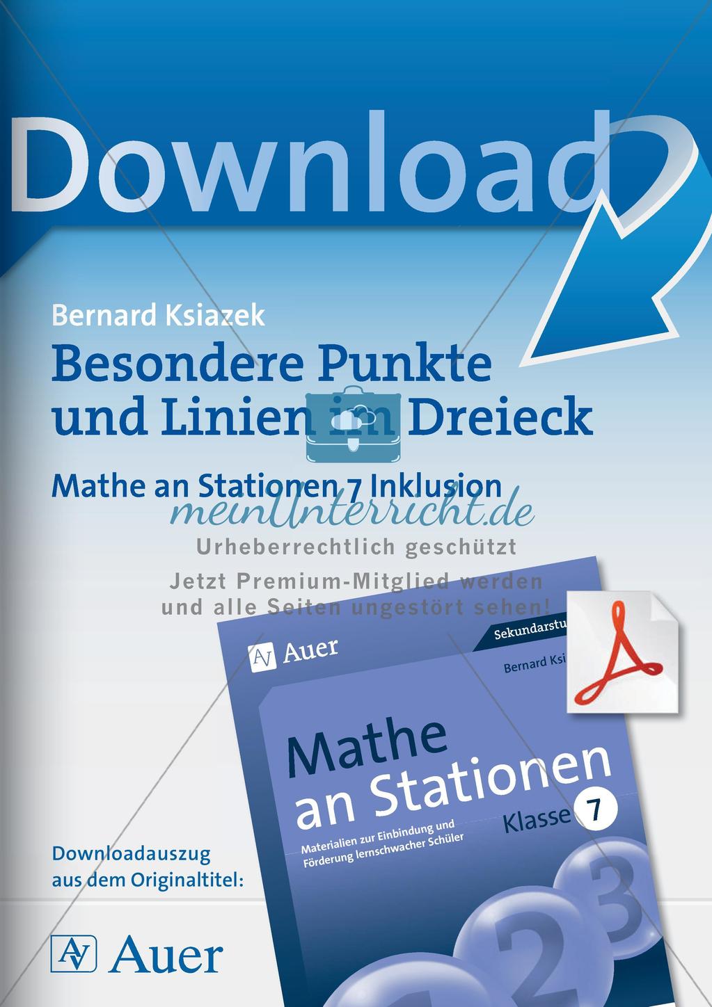 Mathe an Stationen - Inklusion: Besondere Punkte und Linien im Dreieck Preview 1