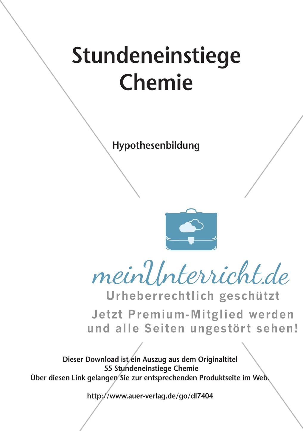 Stundeneinstiege: Hypothesenbildung Preview 2
