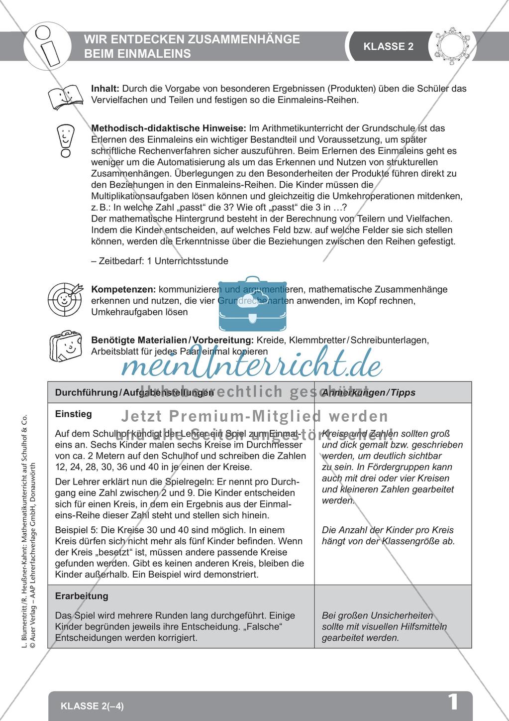 Mathematik auf dem Schulhof: Einmaleins und Muster/Parkette Preview 3