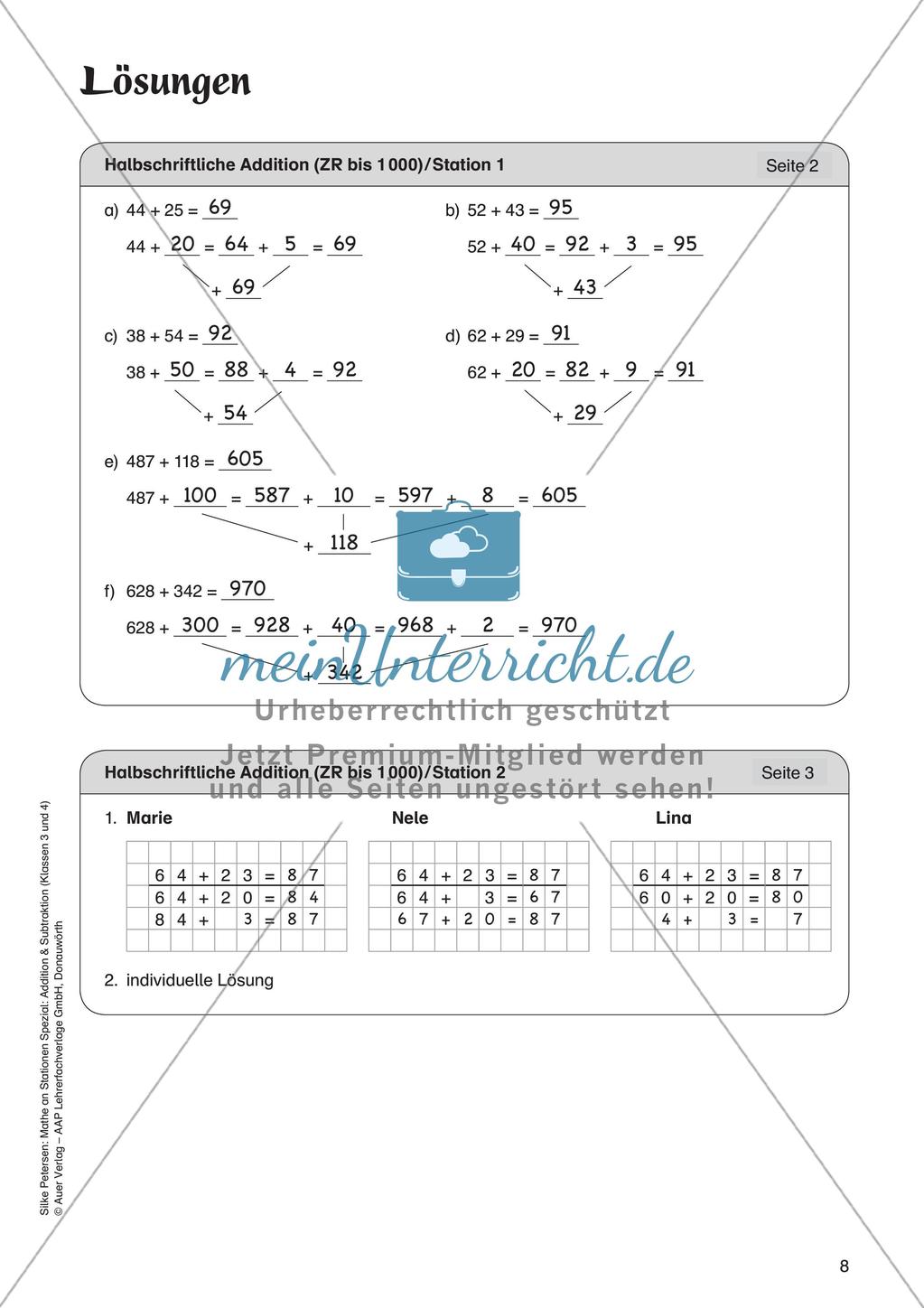 Mathe an Stationen: Halbschriftliche Addition (ZR bis 1000) Preview 10