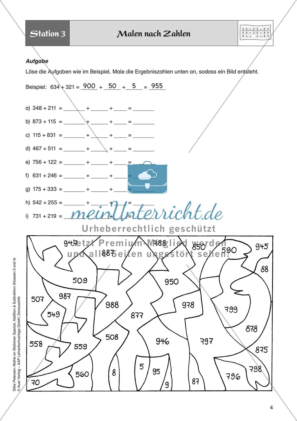 Mathe an Stationen: Halbschriftliche Addition (ZR bis 1000) Preview 6