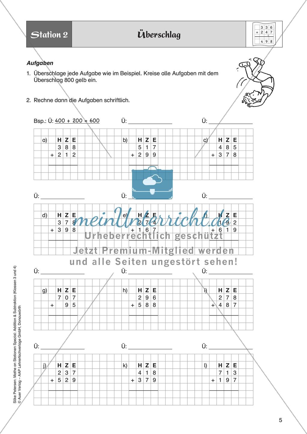 Mathe an Stationen: Schriftliche Addition (ZR bis 1000 mit Übertrag) Preview 7