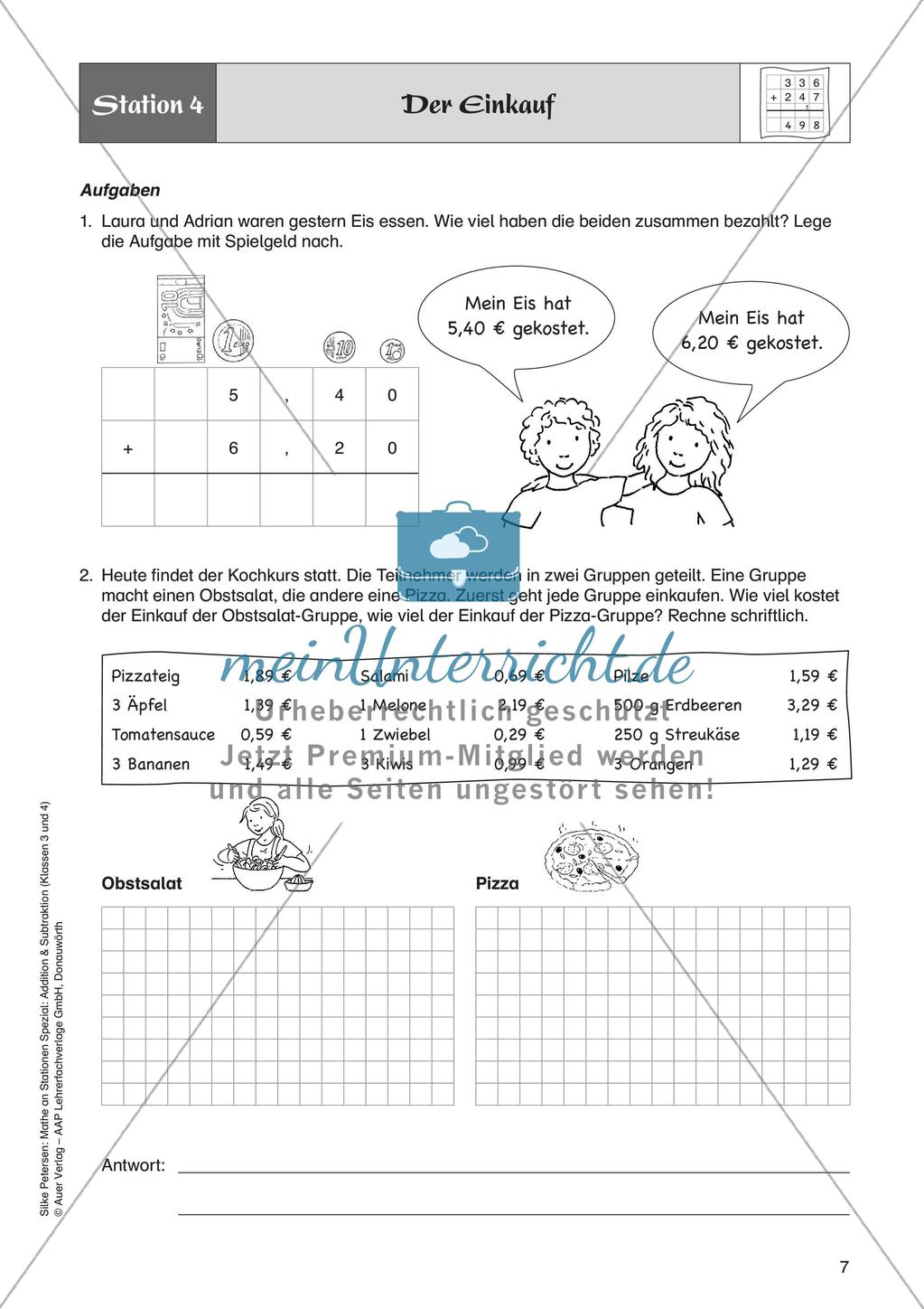 Mathe an Stationen: Schriftliche Addition (ZR bis 1000 mit Übertrag) Preview 9