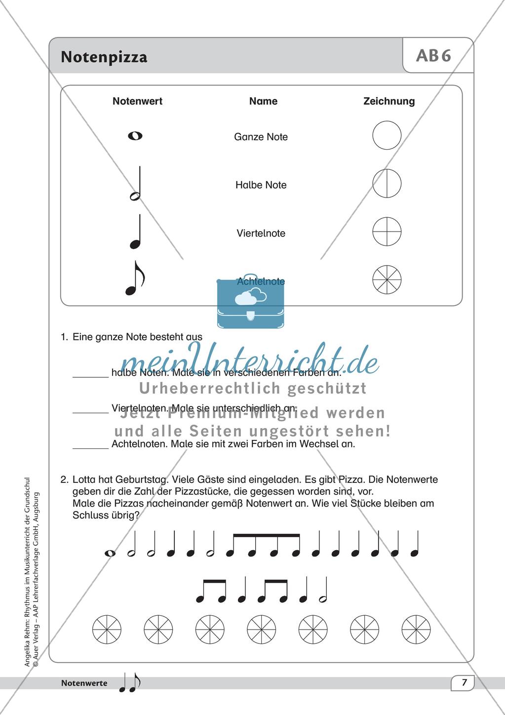 Rhythmische Übungen: Notenwerte Preview 9