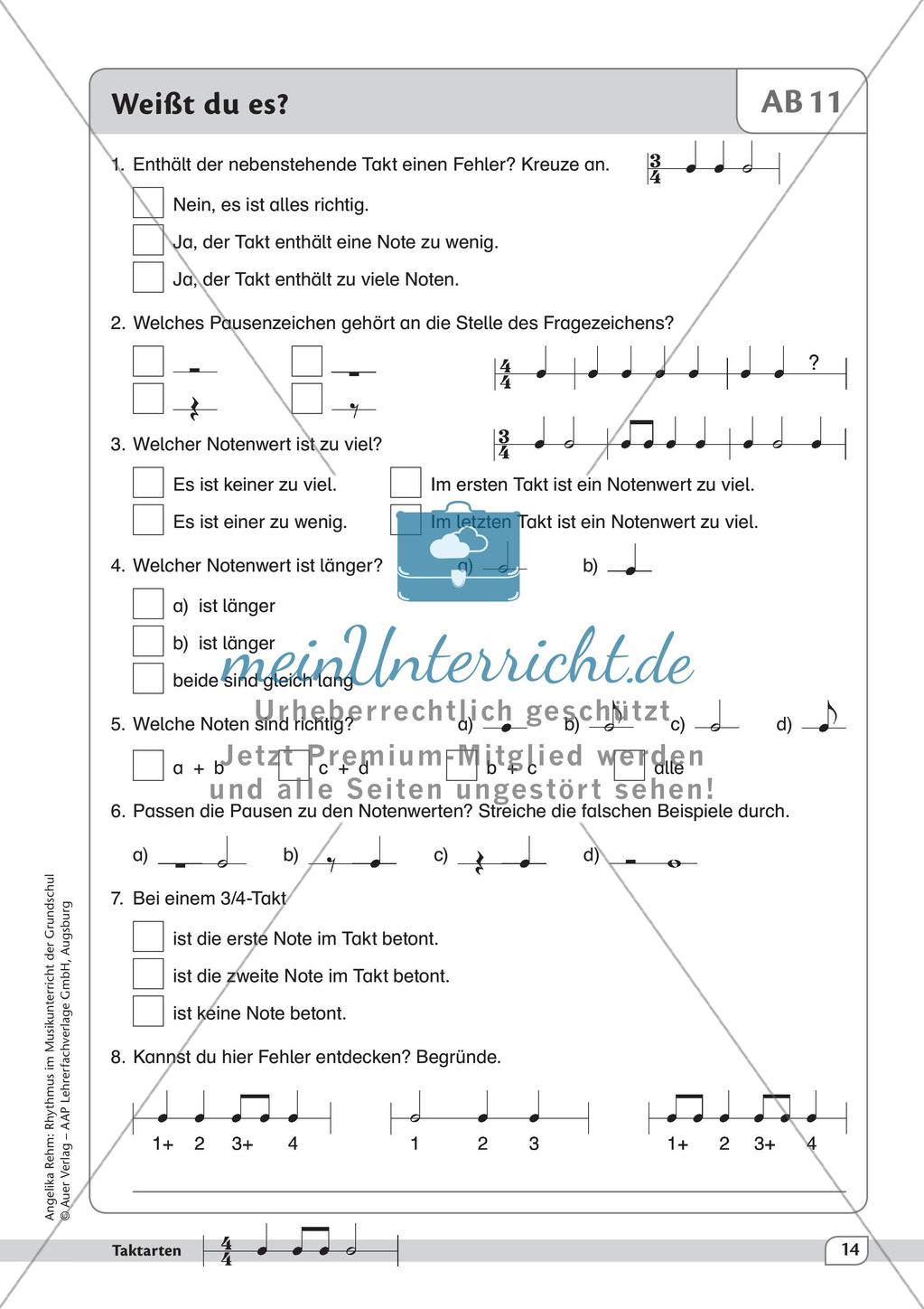 Rhythmische Übungen: Taktarten Preview 16
