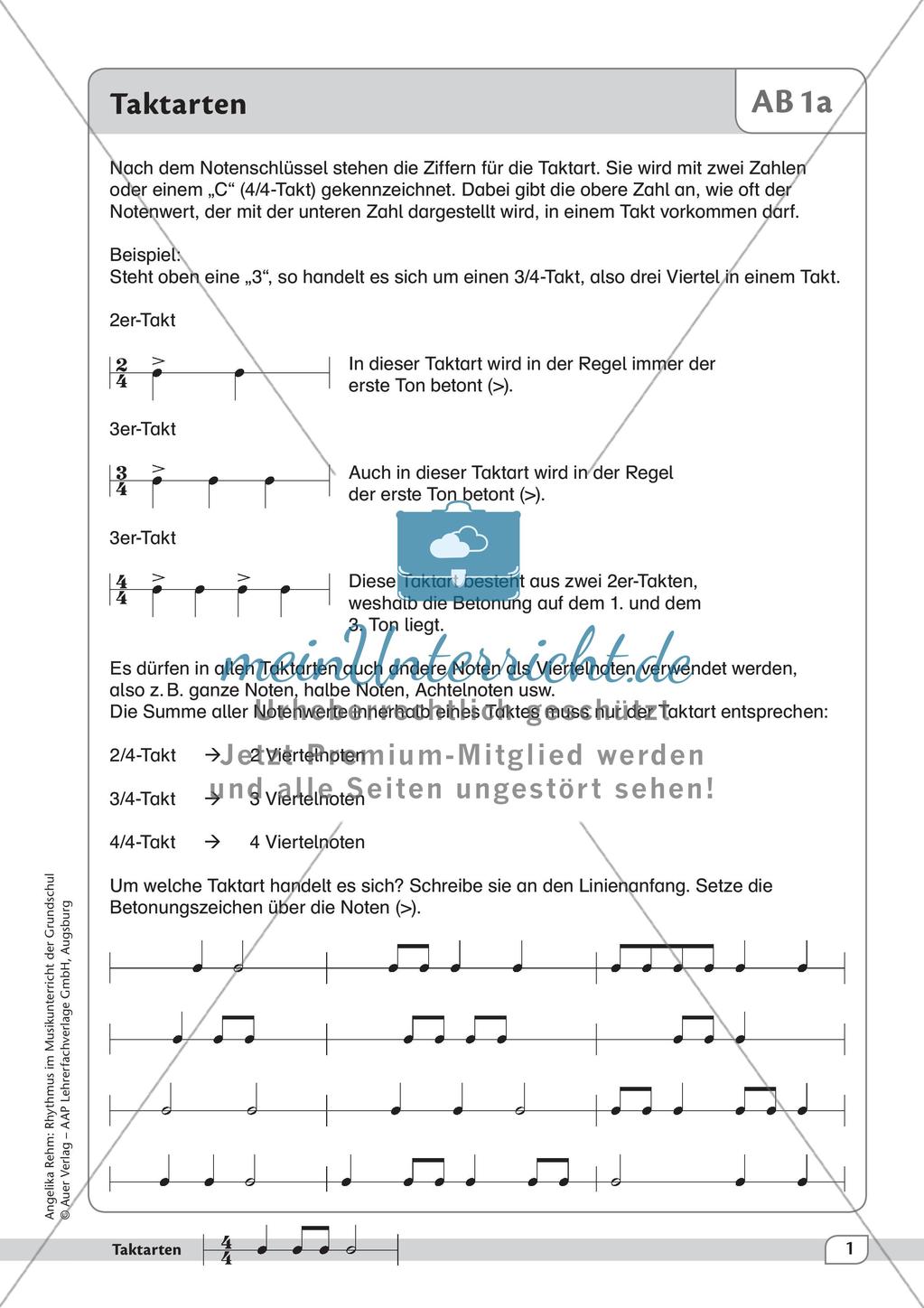 Rhythmische Übungen: Taktarten Preview 3