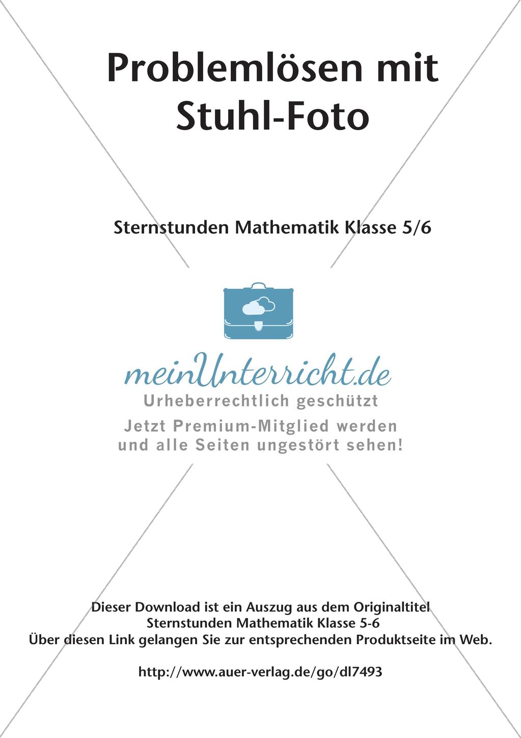 Produktive Übungen: Problemlösen durch Flächenbestimmung (Stuhl) Preview 2