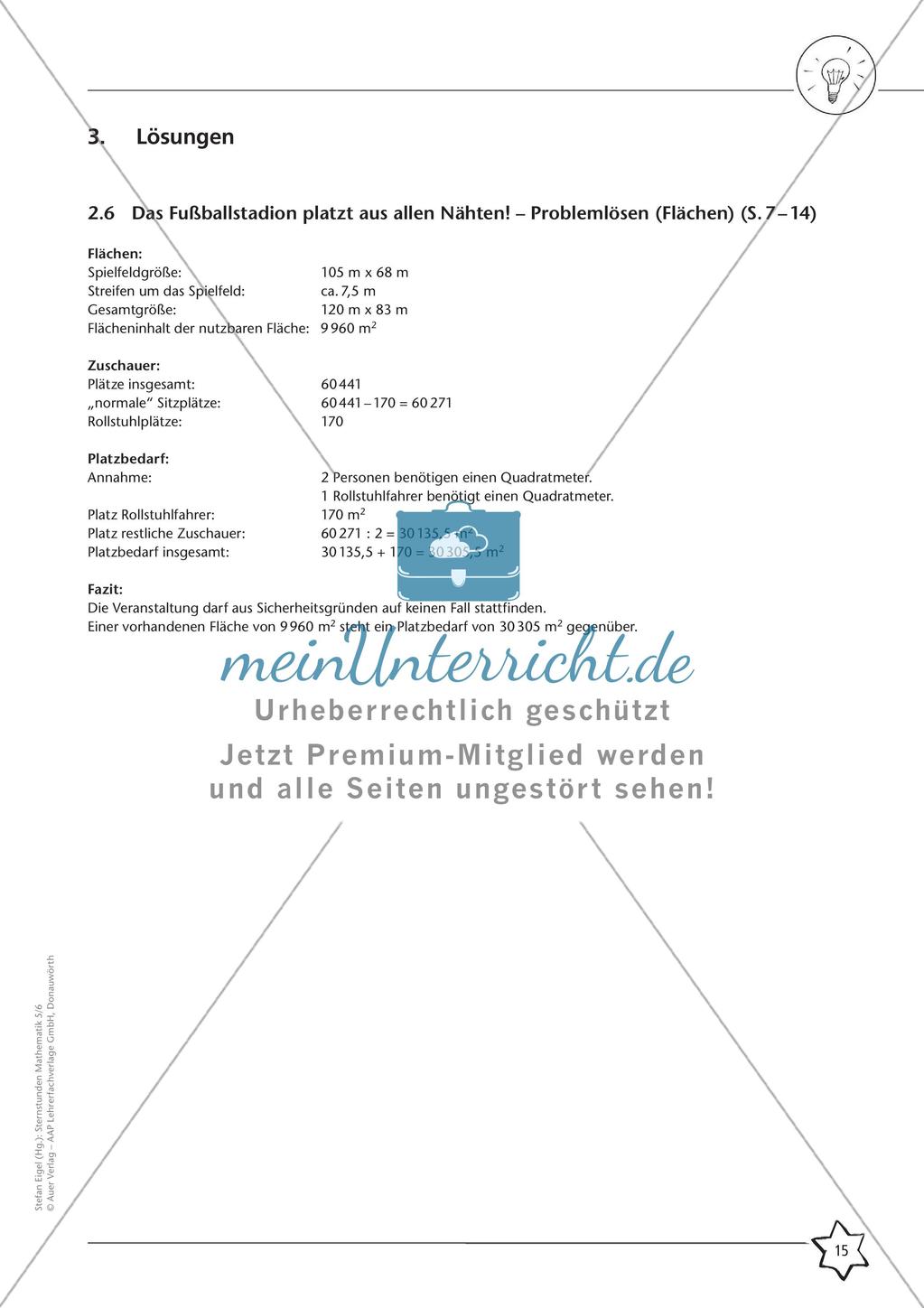 Produktive Übungen: Problemlösen durch Flächenbestimmung (Fußballstadion) Preview 17