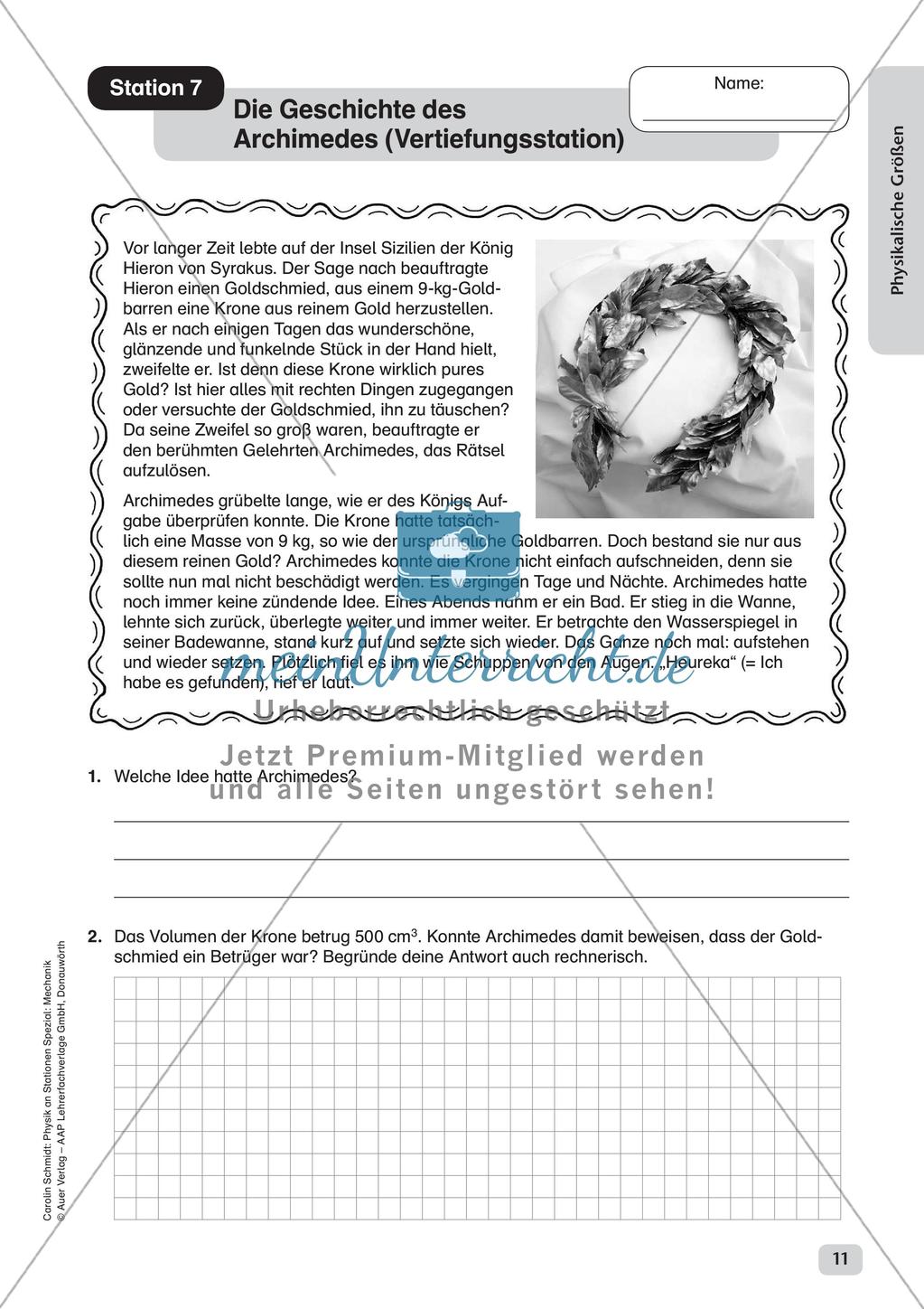 Physik an Stationen: Mechanik - Physikalische Größen Preview 13