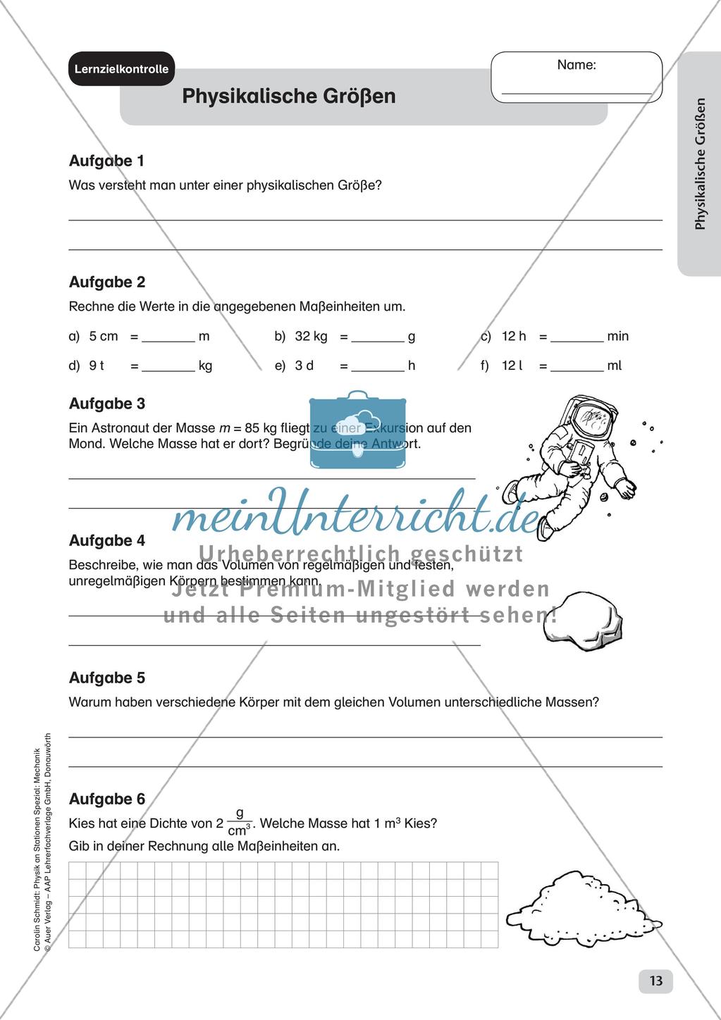 Physik an Stationen: Mechanik - Physikalische Größen Preview 15