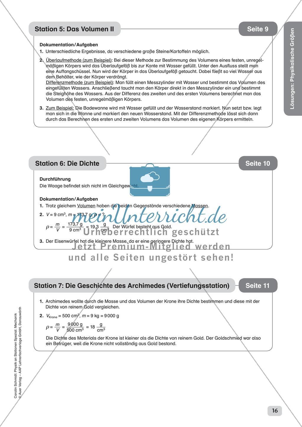 Physik an Stationen: Mechanik - Physikalische Größen Preview 18