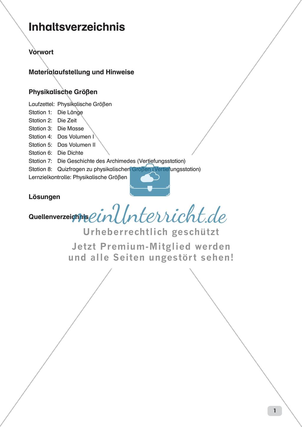 Physik an Stationen: Mechanik - Physikalische Größen Preview 3