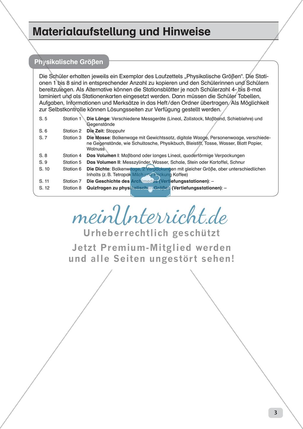Physik an Stationen: Mechanik - Physikalische Größen Preview 5