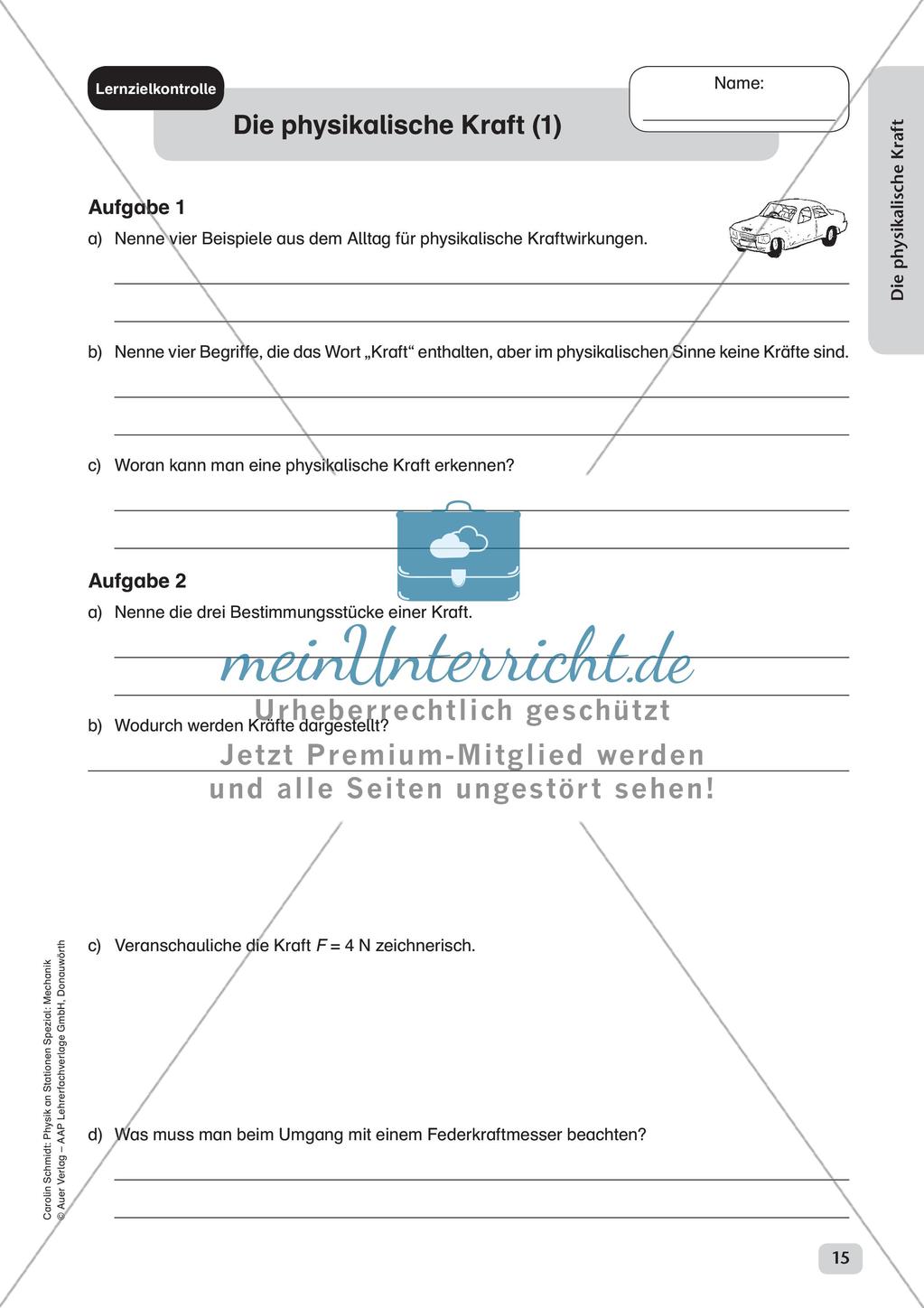 Physik an Stationen: Mechanik - Die physikalische Kraft Preview 17