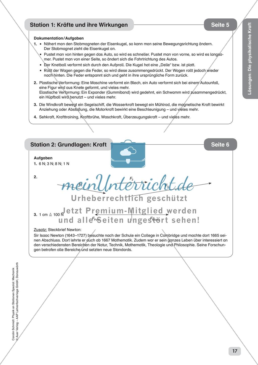Physik an Stationen: Mechanik - Die physikalische Kraft Preview 19