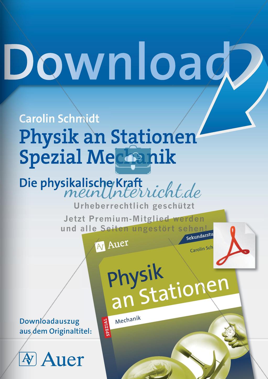 Physik an Stationen: Mechanik - Die physikalische Kraft Preview 1