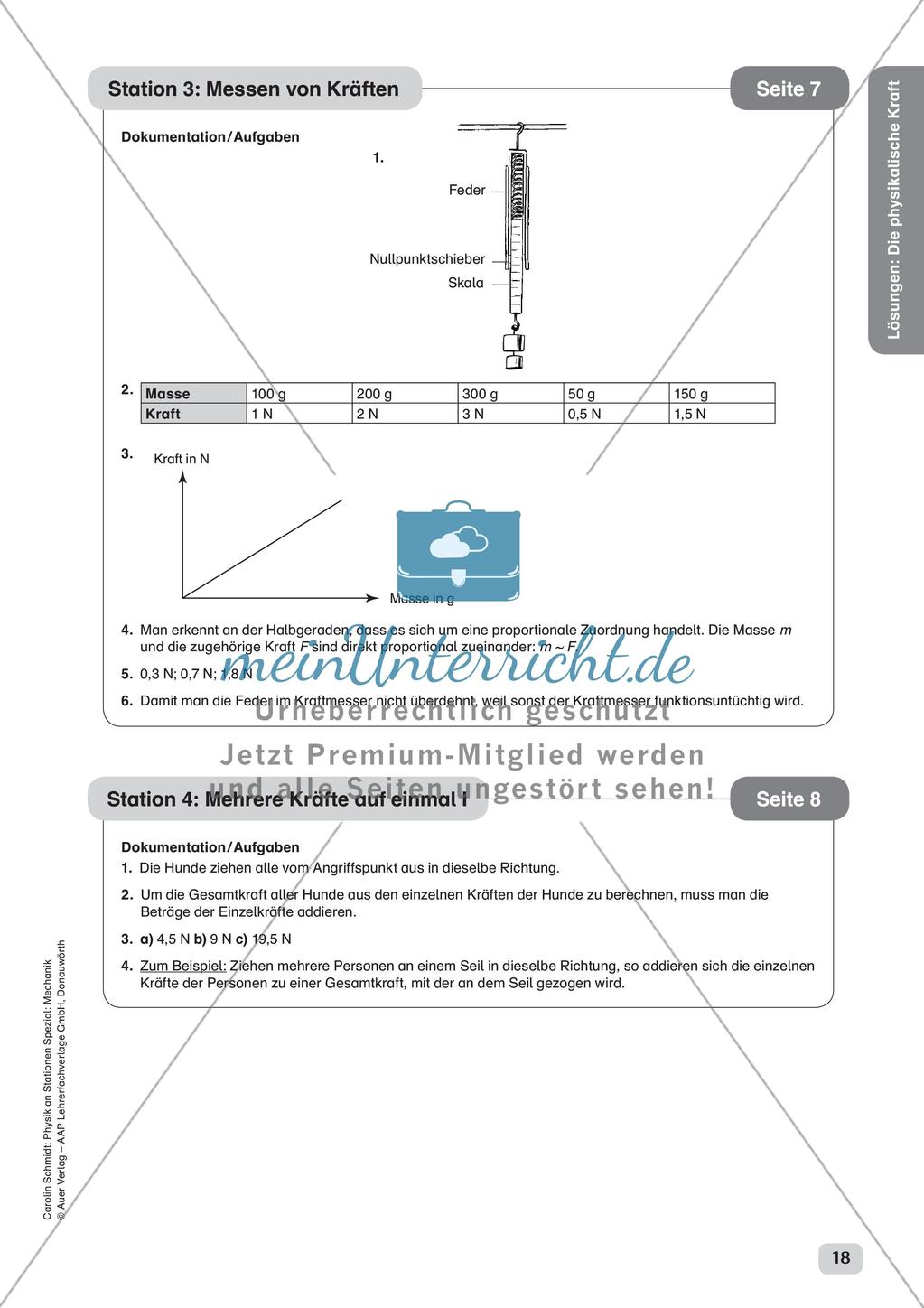 Physik an Stationen: Mechanik - Die physikalische Kraft Preview 20