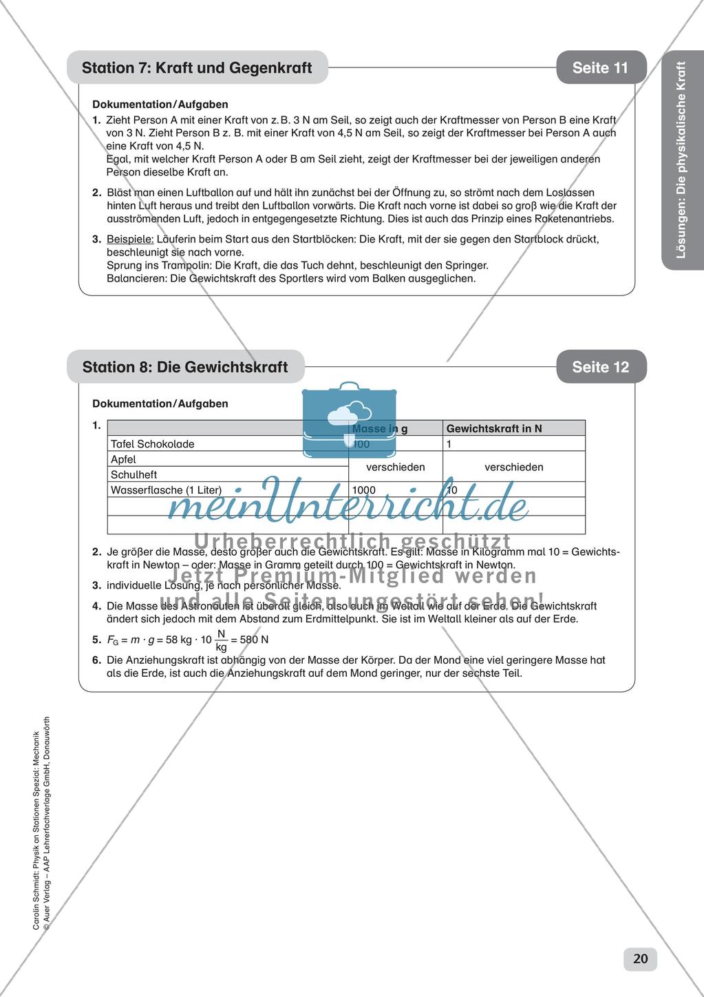 Physik an Stationen: Mechanik - Die physikalische Kraft Preview 22