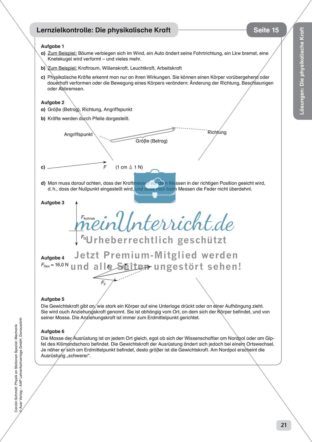Physik an Stationen: Mechanik - Die physikalische Kraft Preview 23
