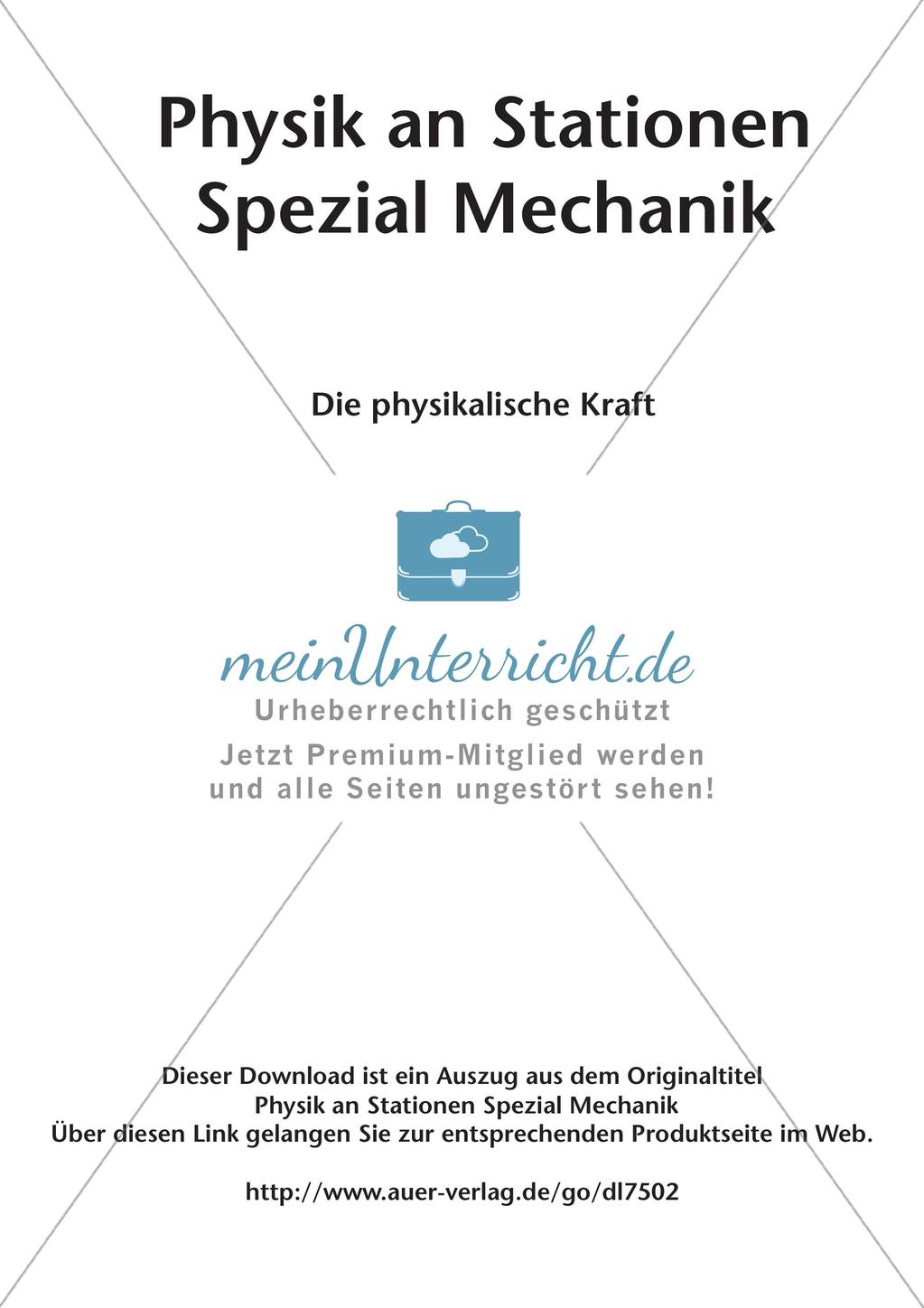 Physik an Stationen: Mechanik - Die physikalische Kraft Preview 2