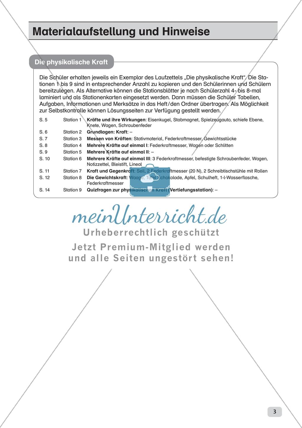 Physik an Stationen: Mechanik - Die physikalische Kraft Preview 5