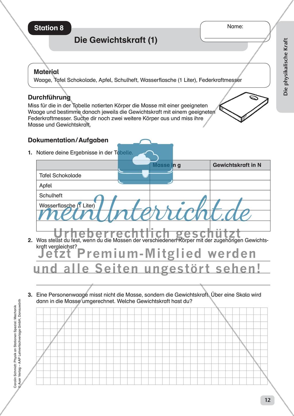 Physik an Stationen Spezial Mechanik - Teil 2 Preview 2
