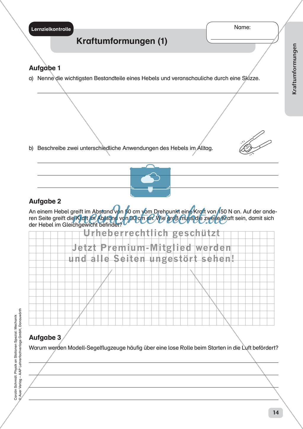 Physik an Stationen: Mechanik - Kraftumformungen Preview 16
