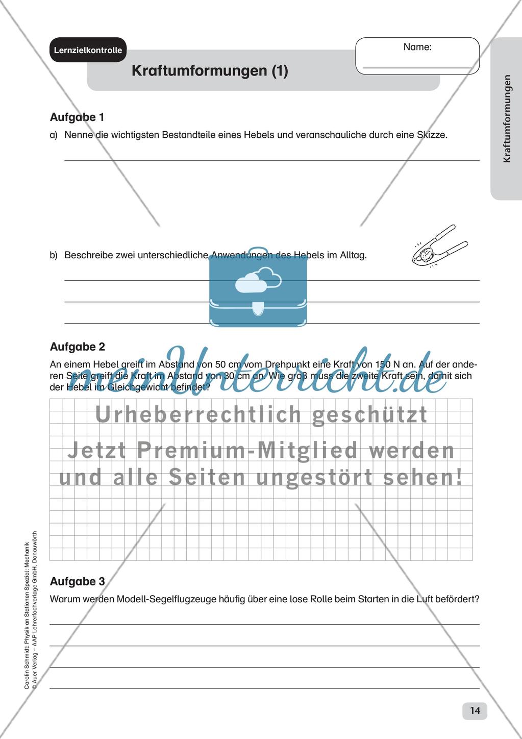 Physik an Stationen: Mechanik - Kraftumformungen Preview 16