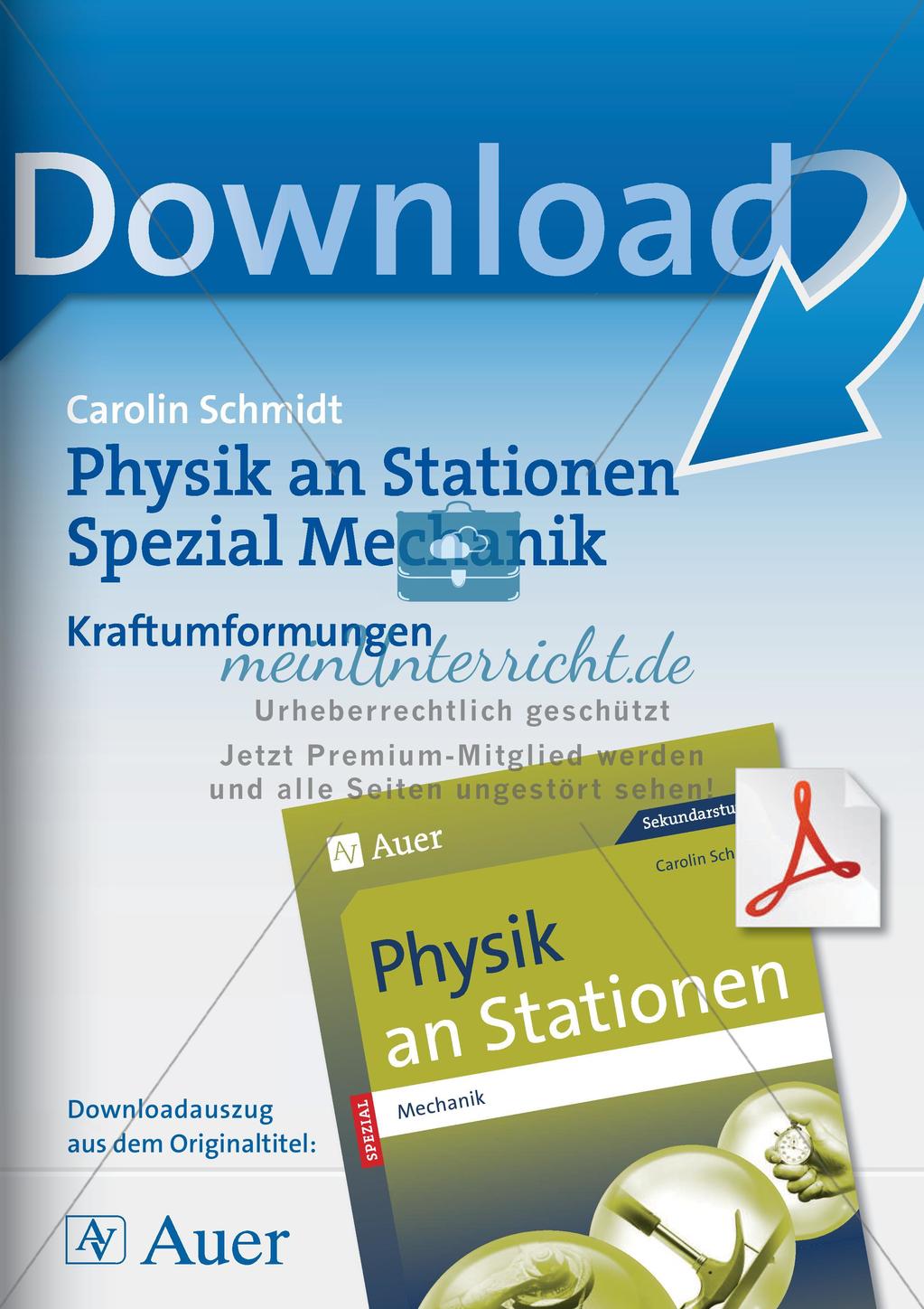 Physik an Stationen: Mechanik - Kraftumformungen Preview 1
