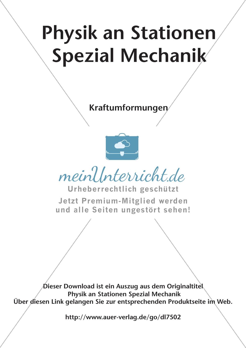 Physik an Stationen: Mechanik - Kraftumformungen Preview 2