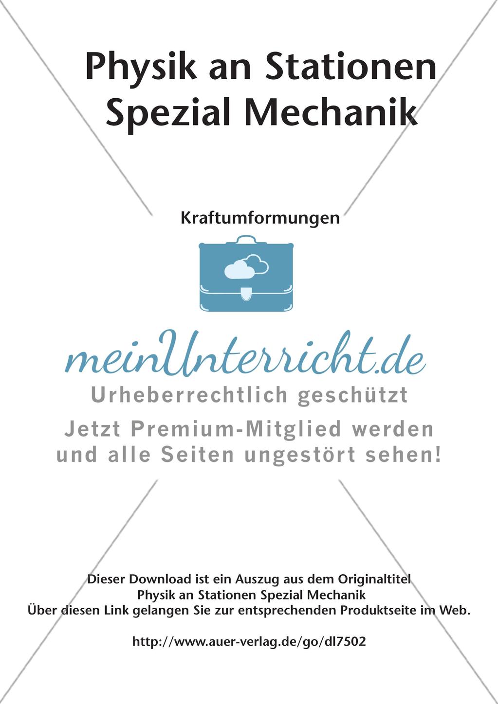 Physik an Stationen: Mechanik - Kraftumformungen Preview 2