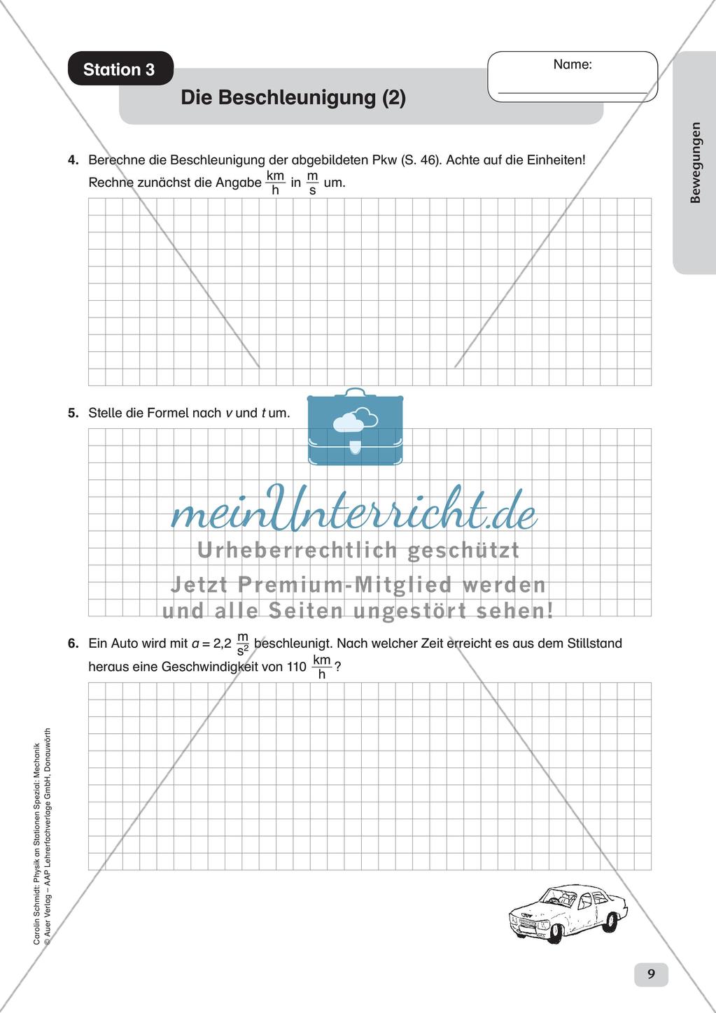 Physik an Stationen: Mechanik - Bewegungen Preview 11
