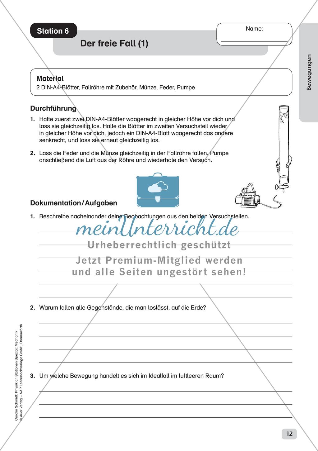 Physik an Stationen: Mechanik - Bewegungen Preview 14