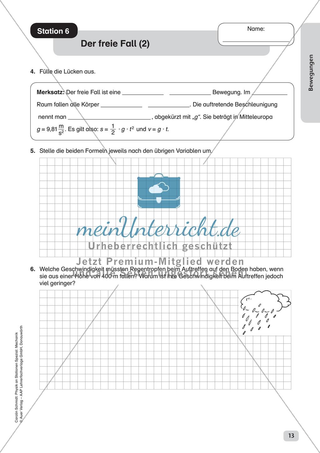 Physik an Stationen: Mechanik - Bewegungen Preview 15