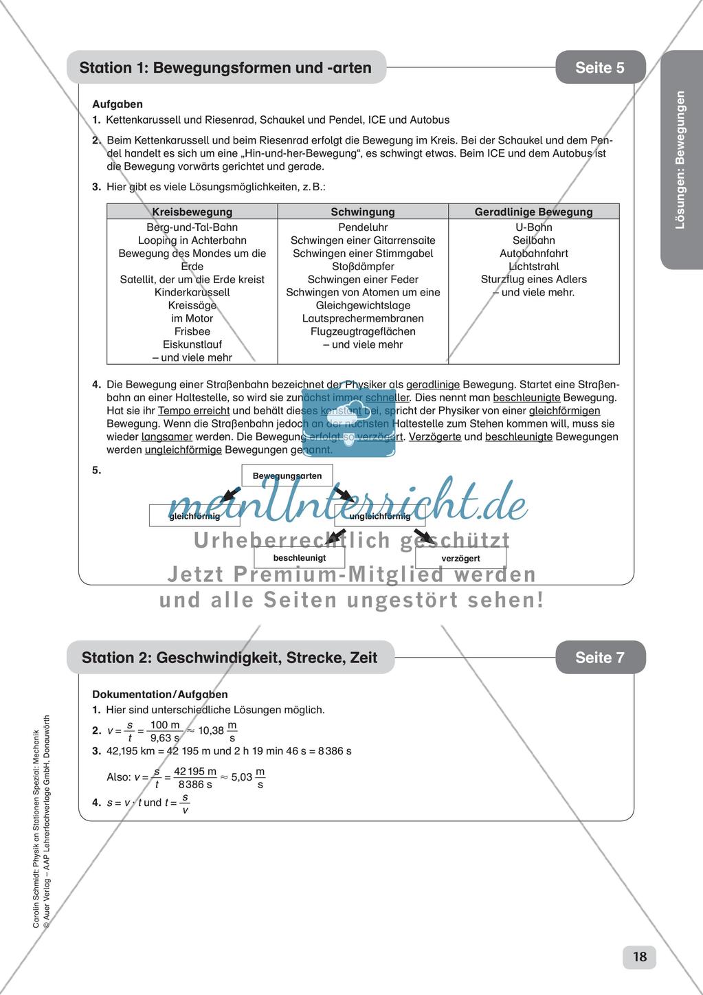 Physik an Stationen: Mechanik - Bewegungen Preview 20