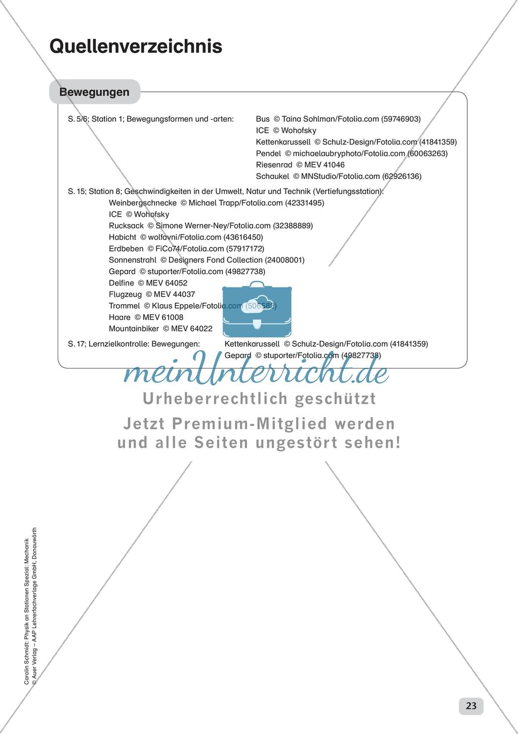 Physik an Stationen: Mechanik - Bewegungen Preview 25