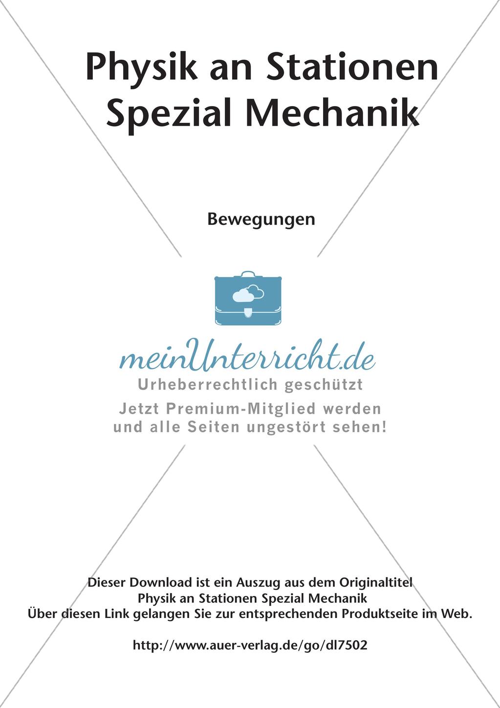 Physik an Stationen: Mechanik - Bewegungen Preview 2