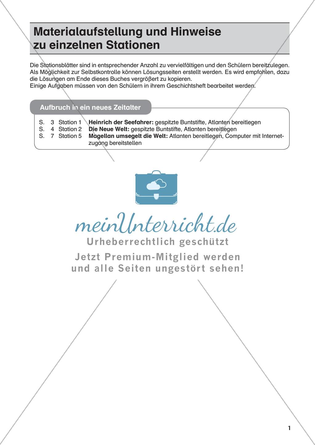Stationenarbeit: Entdeckungsreisen der Spanier Preview 3