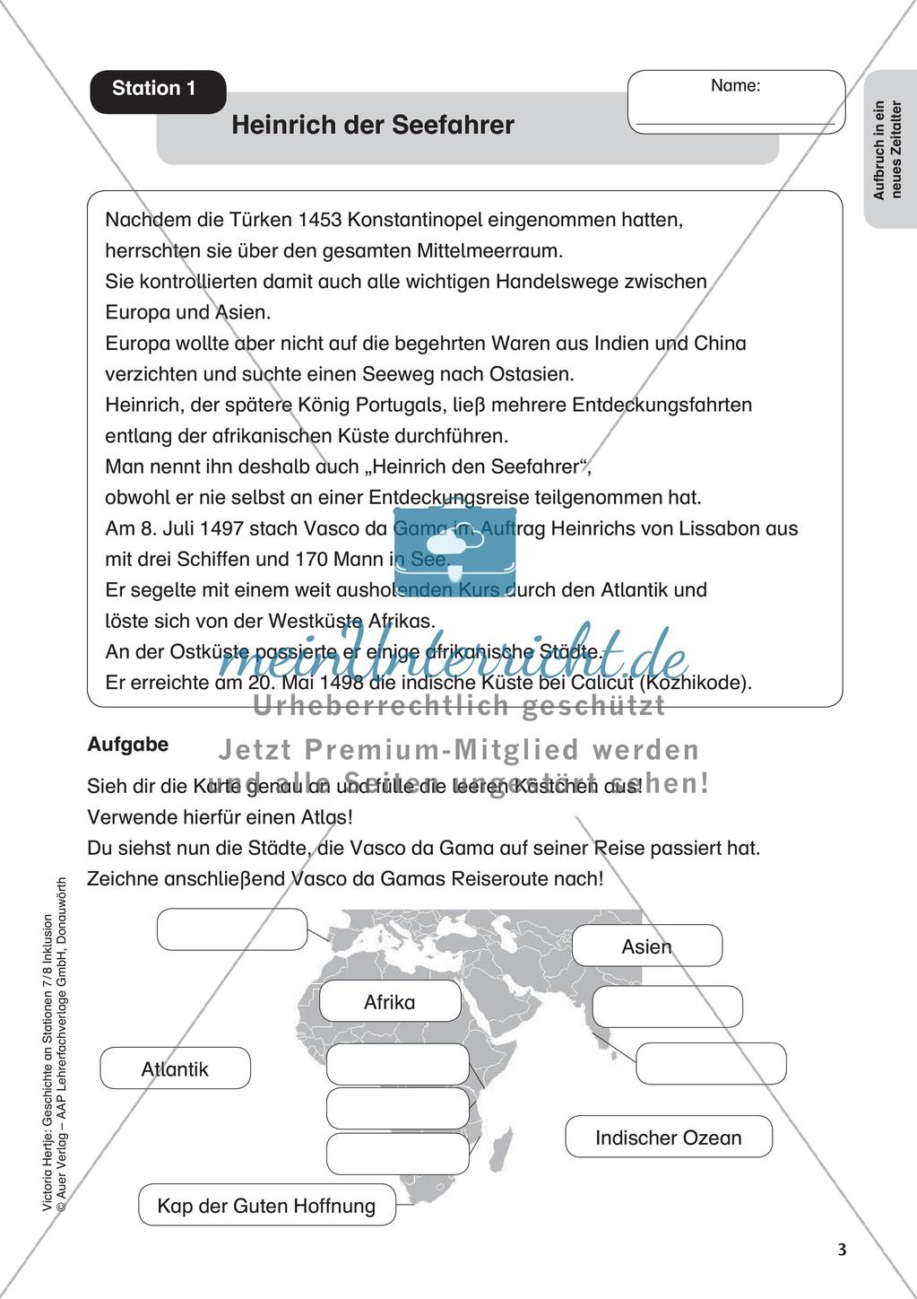 Stationenarbeit: Entdeckungsreisen der Spanier Preview 5